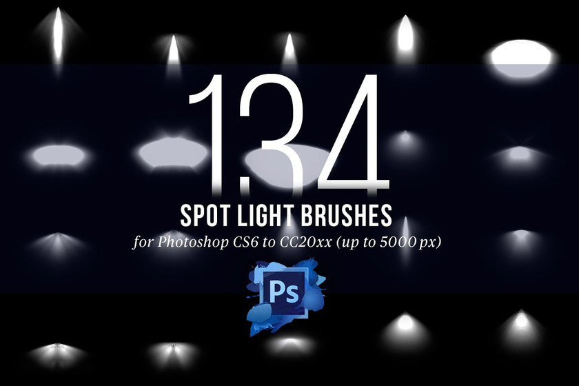 【3254】PS笔刷-134款高分辨率射灯Photoshop舞台聚光灯笔刷素材