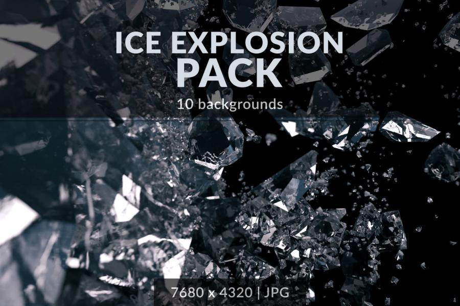 【3553】背景素材-冰块钻石爆炸闪亮效果的背景图片素材