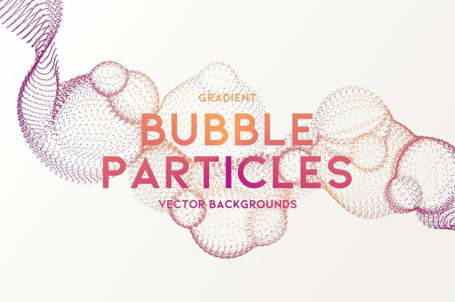 【3607】背景素材-科技感渐变色气泡粒子矢量背景图素材