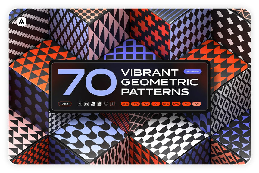 【3723】背景素材-几何图形图案无缝拼接矢量背景图素材